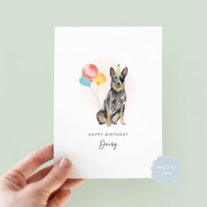 Printable Australian Cattle Dog Birthday Card from the Dog, Birthday Card for Dog Dad, Birthday Card for Dog Mum, Pet Card, From the Dog
