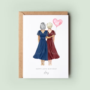 Personalised 60th Birthday Card, Sister Birthday Day Card, Best Friend Birthday Card, Friend Birthday, Custom Birthday Card