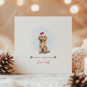 Cavapoo Christmas Card | Personalised Dog Christmas Card | Custom Cavapoo Card | From the Dog Christmas Card | Dog Mum Gift