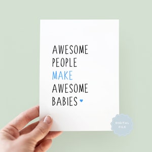 Afdrukbare babykaart voor nieuwe ouders, kaart voor babyshower, kaart voor nieuwe moeder, kaart voor nieuwe baby, kaart nieuwe aankomst, downloadbare kaart, digitaal