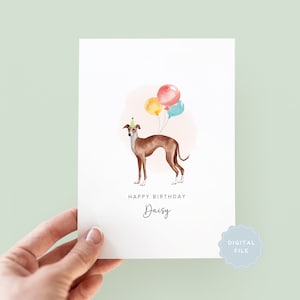 Printable Greyhound Birthday Card from the Dog, Birthday Card for Dog Dad, Birthday Card for Dog Mum, Pet Card, From the Dog