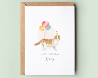 Ginger Cat Birthday Card from the Cat, Birthday Card for Cat Dad, Birthday Card for Cat Mum, Pet Card, From the Cat