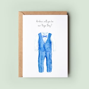 Will You Be My Page Boy Greeting Card, Will You Be My Best Man, Personalised Page Boy Card, Will You Be My Ring Bearer, Mini Best Man Card