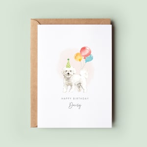 Bichon Frise Geburtstagskarte vom Hund, Geburtstagskarte für Hundepapa, Geburtstagskarte für Hundemama, Haustierkarte, vom Hund