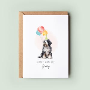 Tarjeta de cumpleaños de Bernedoodle del perro, tarjeta de cumpleaños para papá perro, tarjeta de cumpleaños para mamá perro, tarjeta de mascota, tarjeta del perro