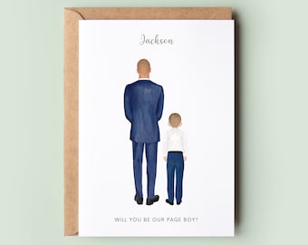 Personalised Will You Be My Mini Best Man Card, Mini Groomsman Card, Page Boy Proposal Card, Ring Bearer Proposal Card, Wedding Party