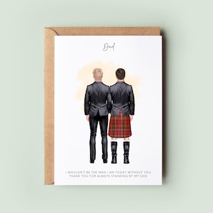 Father of the Groom Wedding Thank You Card | Personalised Wedding Day Keepsake for Dad | Custom Father and Son Card