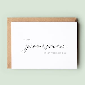 Klassisch Zu meinem Trauzeugen an meinem Hochzeitstag Karte, Trauzeuge Dankeskarte, Trauzeuge Hochzeitskarte, Karte für Trauzeuge, Hochzeit Party Karte