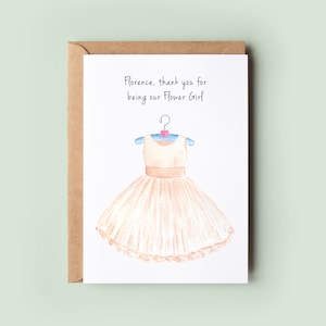Thank You For Being Our Flower Girl, Thank You For Being Our Flower Girl, Personalised Flower Girl Card, Wedding Thank You Card, Keepsake