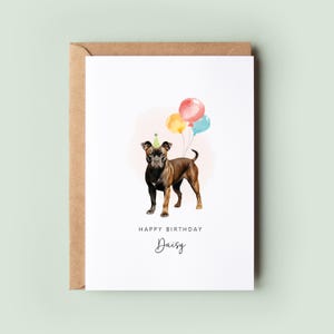 Staffordshire Bull Terrier, carte d'anniversaire du chien, carte d'anniversaire pour papa chien, carte d'anniversaire chien maman, carte pour animal de compagnie, du chien, staffie