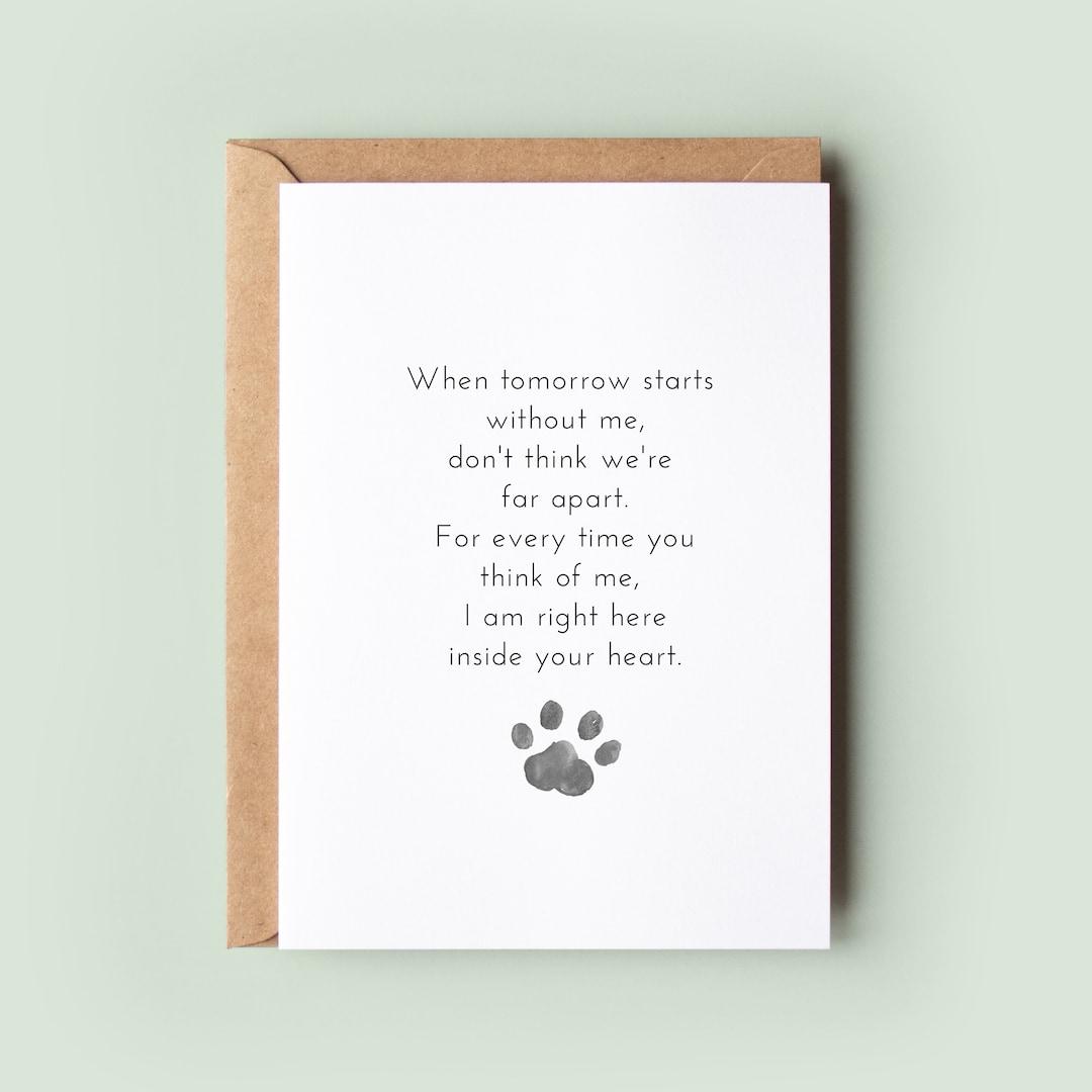 Pet Loss Sympathy Card, Pet Bereavement Card, Pet Death, Animal Sympathy Card, Dog Loss Card, Cat Loss Card, Rainbow Bridge Card - Etsy for Dog Death Free Printable Sympathy Card For Loss Of Pet