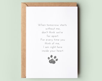 Pet Loss Sympathy Card, Pet Bereavement Card, Pet Death, Animal Sympathy Card, Dog Loss Card, Cat Loss Card, Rainbow Bridge Card