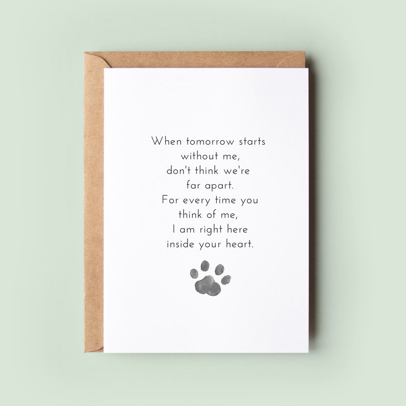 Pet Loss Sympathy Card, Pet Bereavement Card, Pet Death, Animal Sympathy Card, Dog Loss Card, Cat Loss Card, Rainbow Bridge 072 image 1