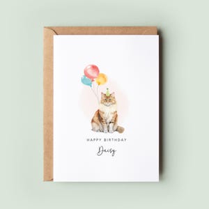 Carte d'anniversaire chat sibérien, carte d'anniversaire pour papa chat, carte d'anniversaire pour maman chat, carte pour animal de compagnie, carte du chat au chat