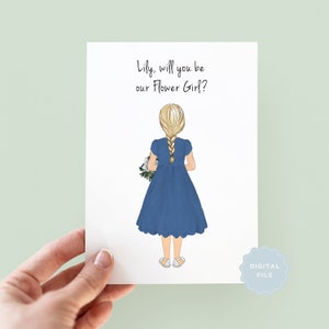 Printable Will You Be My Flower Girl Card, Will You Be My Junior Bridesmaid, Personalised Flower Girl Card, Will You Be My Bridesmaid