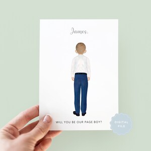 Printable Will You Be My Page Boy Card, Will You Be My Best Man, Personalised Page Boy Card, Will You Be My Ring Bearer, Greeting Card