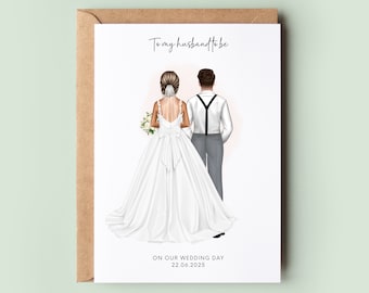 Personalised Husband to Be Wedding Card - See You at the Altar Groom Card, Custom To My Groom Illustration, Romantic Wedding Day Keepsake