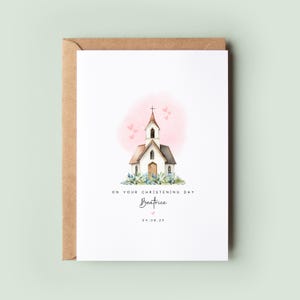 Carte personnalisée de baptême ou de baptême | Souvenir pour fille, nièce, filleule, soeur ou petite-fille | Carte écologique 5 x 7 pouces