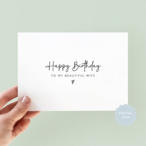 Cartão de aniversário para impressão para esposa, Feliz aniversário para minha esposa, Cartão de aniversário para esposa, Linda esposa, Feliz aniversário para esposa, Aniversário para a esposa