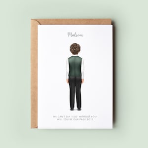 Will You Be My Page Boy Card, Personalised Page Boy Card, Will You Be My Ring Bearer, Page Boy Thank You Card, Wedding Thank You Card