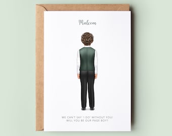 Be My Page Boy Card, Personalised Page Boy Card, Will You Be My Ring Bearer, Page Boy Thank You Card, Ring Bearer Thank You Card, Wedding