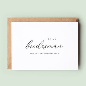 Hochzeitskarte an Brautsman, Brautmann-Karte, Brautmann-Dankeschön-Karte, Braut-Mann-Dankeschön-Karte, Hochzeitsfestkarte, an meiner Hochzeitstagkarte