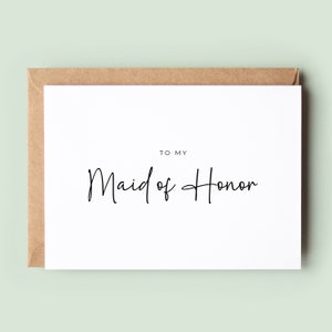 Para minha madrinha de honra, cartão de agradecimento, cartão de madrinha de casamento, cartão para madrinha de honra, cartão de felicitações de casamento, cartão de agradecimento para festa de casamento