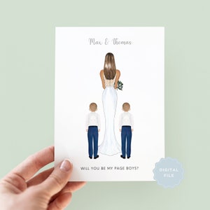 Printable Personalised Twins Will You Be Our Page Boys Card, Brothers Page Boy Proposal Card, Personalised Page Boy, Will You Be My Page Boy