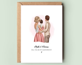 Personalised Will You Be My Godparents Card | Godmother or Godfather Proposal Card | Christening or Thank You Keepsake
