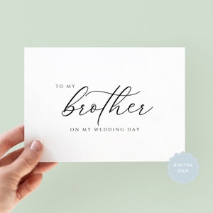 Biglietti di nozze stampabili per fratello, fratelli della sposa o dello sposo, a mio fratello nel giorno del mio matrimonio, a mio fratello nel giorno del tuo matrimonio