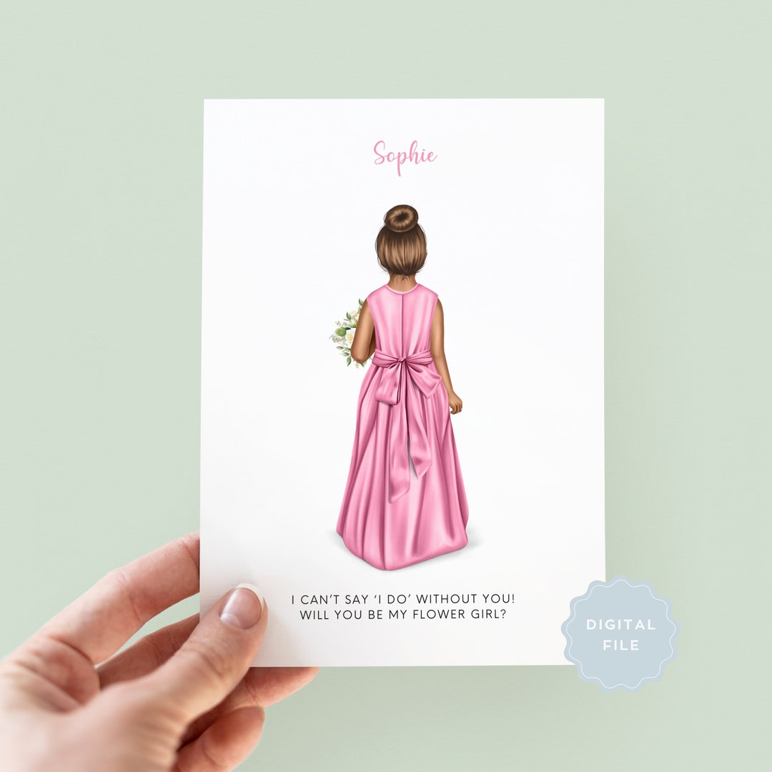 Printable Will You Be My Flower Girl Personalised Card, Flower Girl ...