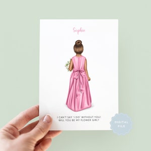 Printable Will You Be My Flower Girl Personalised Card, Flower Girl Proposal Card, Junior Bridesmaid Proposal Card, Flower Girl Card