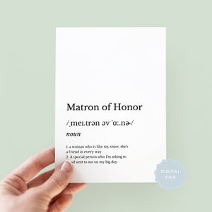 Cartão de definição de madrinha de honra para impressão, cartões de você será minha madrinha de honra, proposta de madrinha de honra, casamento, para download, digital