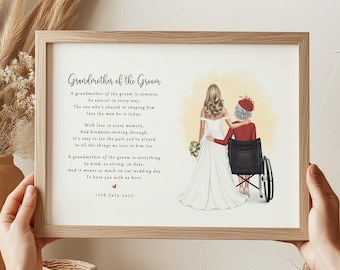 Personalised Grandmother of the Groom Print, Custom Wedding Thank You Gift (Printed or Digital Download)