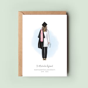 Personalised Doctor Graduation Card | Vet, Dentist or Medical Grad Gift | Custom Graduation Card for Daughter, Sister, Best Friend