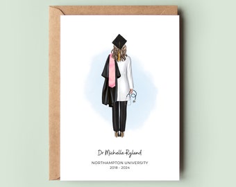 Personalised Doctor Graduation Card, Graduation Gift, Vet Grad Card, Dentist Graduation, Best Friend Graduation, Daughter Graduation, Sister