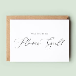 Klassisch werden Sie meine Blumenmädchen sein Karte, werden Sie meine Blumenmädchen sein Hochzeitskarte, Karte für Blumenmädchen, Blumenmädchen-Vorschlag, Grußkarte