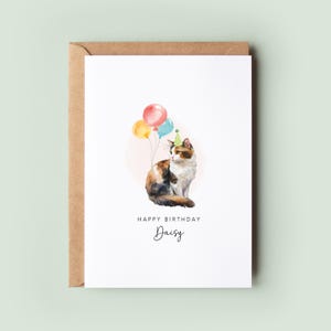 Carte d'anniversaire chat calicot du chat, carte d'anniversaire pour papa chat, carte d'anniversaire pour maman chat, carte pour animal de compagnie, carte du chat