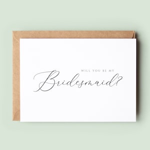 Klassisch werden Sie meine Brautjungfer sein Karte, werden Sie meine Brautjungfer sein Hochzeitskarte, Karte zur Brautjungfer, Brautjungfer-Vorschlag, Grußkarte