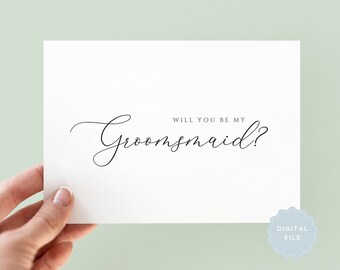 Tarjeta de boda clásica imprimible "¿Quieres ser mi padrino de honor?", tarjeta para el padrino de honor, tarjeta de propuesta para el padrino de honor, tarjeta de felicitación, descargable, digital.