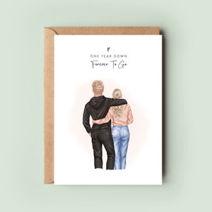 Personalised Anniversary Card, Couples Card, Valentines Card, Wife Anniversary Card, Husband Anniversary Card, Paper Anniversary Gift