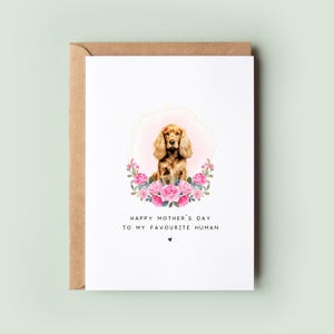Personalised Cocker Spaniel Dog Mum Mother’s Day Card | Card from the Dog | Cute Pet Mum Gift | Dog Lover Keepsake | Spaniel Mum Card