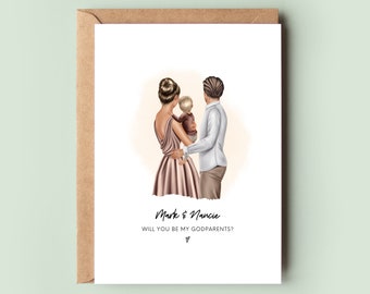 Personalised Godparents Card | Will You Be My Godparents Card | Godparent Proposal | Christening Card for Godmother and Godfather