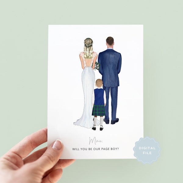 Printable Will You Be My Page Boy?, Will You Be My Page Boy Cards, Personalised Ring Bearer Card, Page Boy Proposal Card - #162