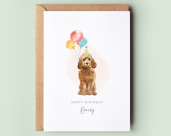 Carte d'anniversaire Cockapoo du chien, carte d'anniversaire pour papa chien, carte d'anniversaire pour maman chien, carte pour animal de compagnie, du chien #4024