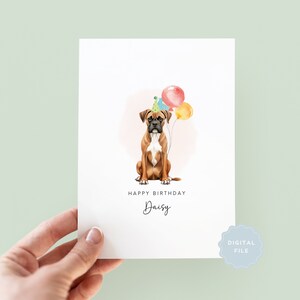 Tarjeta de cumpleaños para perro boxer imprimible de parte del perro, tarjeta de cumpleaños para papá perro, tarjeta de cumpleaños para mamá perro, tarjeta para mascota, de parte del perro