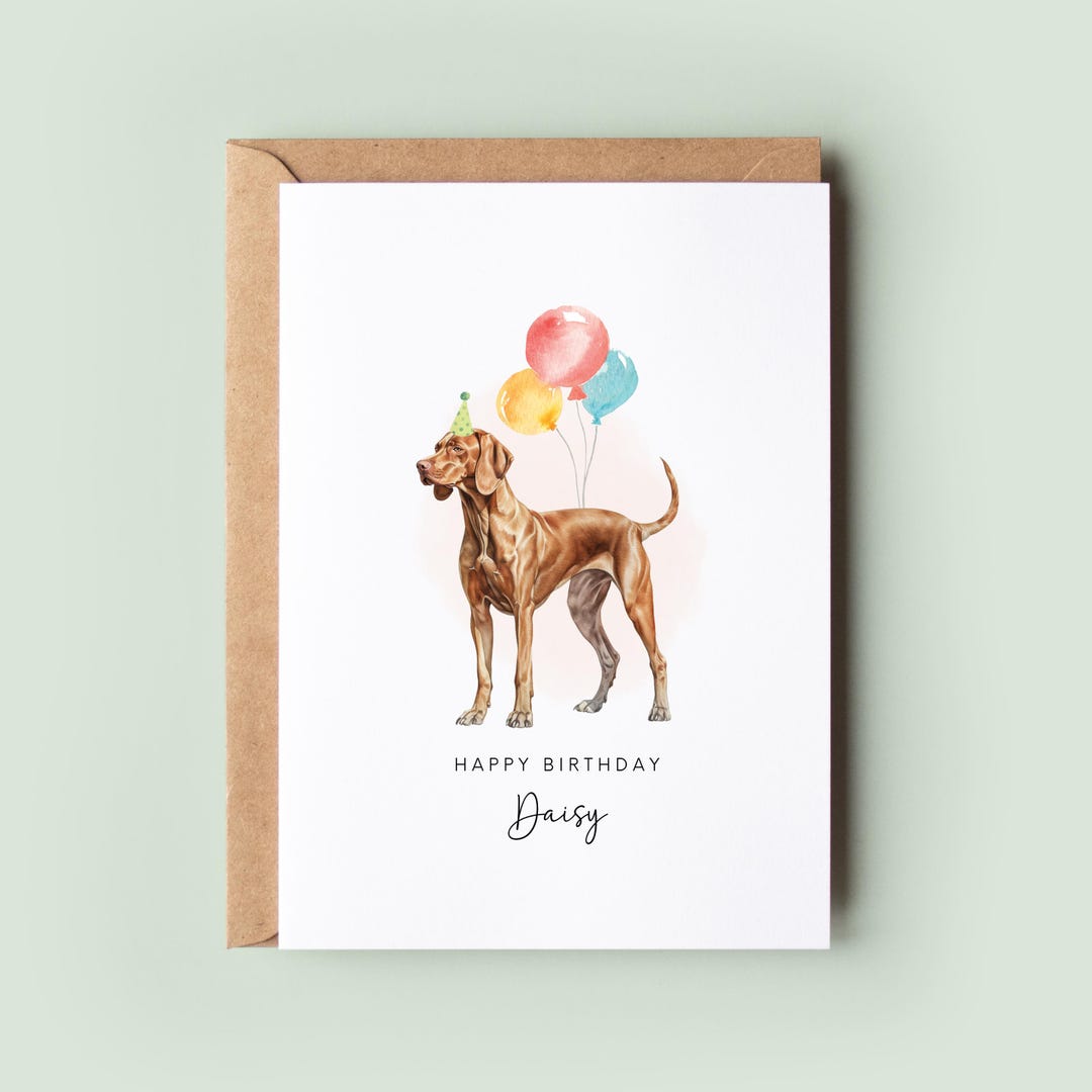 Hungarian Vizsla Birthday Card From the Dog, Birthday Card for Dog Dad ...