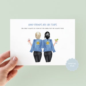 Printable Personalised Best Friend Birthday Card, Bestie Birthday Day Card, Happy Birthday Bestie, Sister Birthday, Digital Card