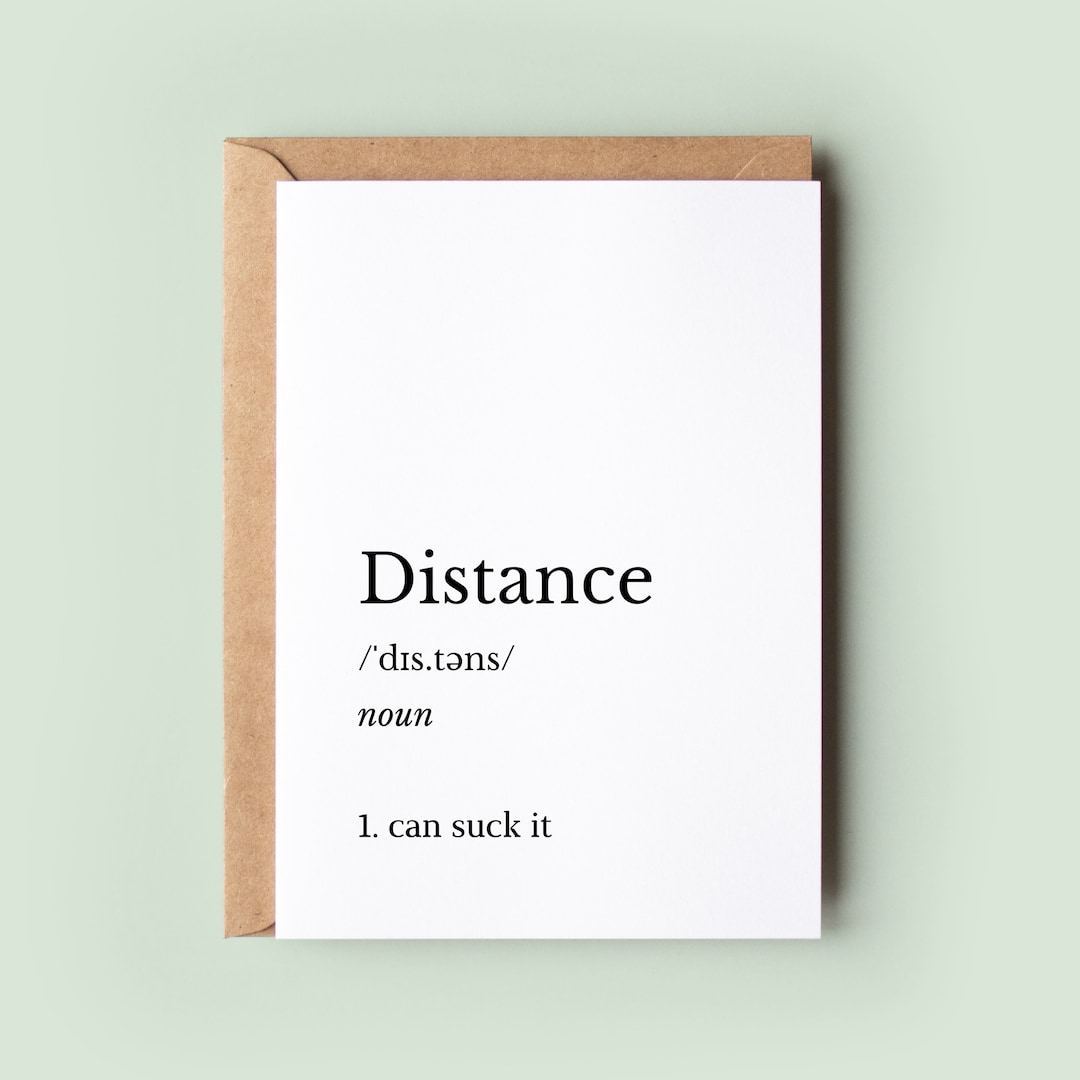 Long Distance Relationship Definition Card, Miss You Card for Friend