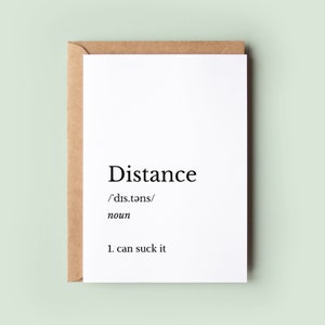 Long Distance Relationship Definition Card, Miss You Card For Friend, Boyfriend, Girlfriend or Husband